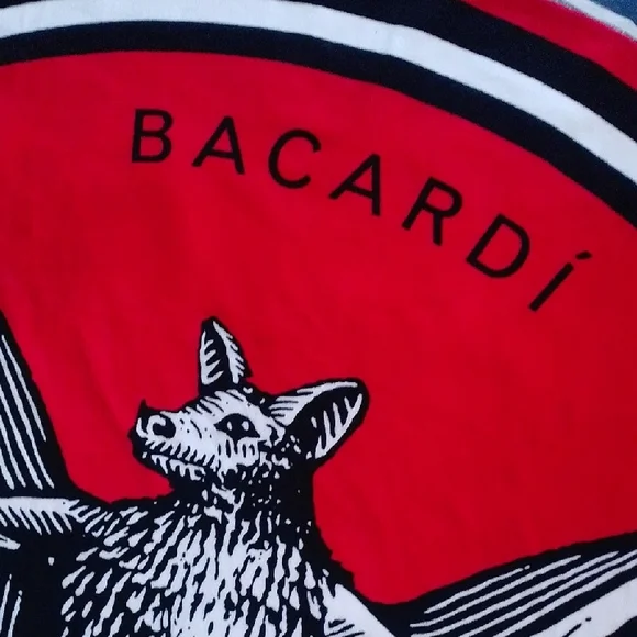 Bacardi Red and Black Bat Tapestry TOWEL PICNIC - Picture 6 of 7